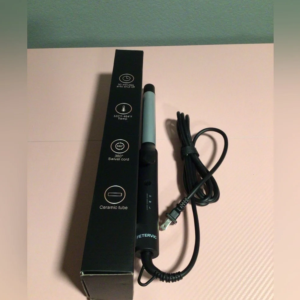 FETERVIC 1 Inch Curling Iron with Ceramic Coating Barrel with 3 settings.